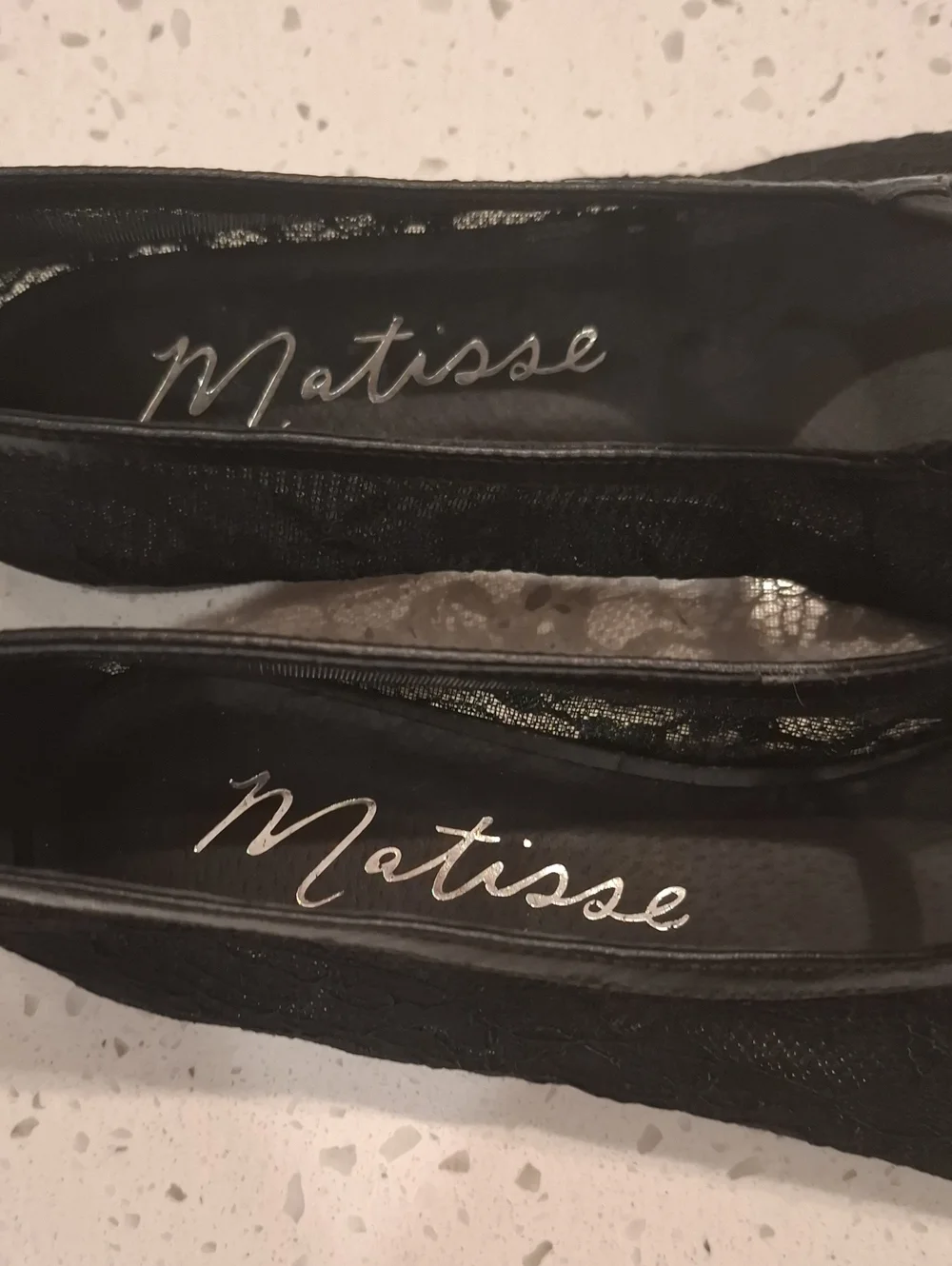 Matisse Fleur Lace Pointed Toe Ballet Flats Black Witchy Goth Size 7